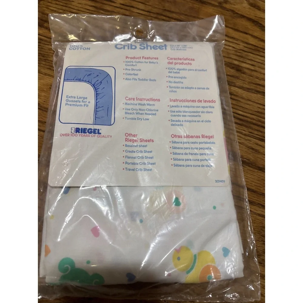 NEW VINTAGE RIEGEL STRETCH END CRIB‎ SHEET TODDLER BED COLORFUL ZOO ANIMALS USA